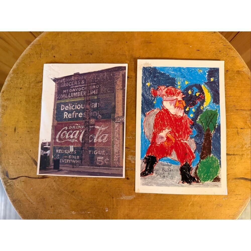 Coca-Cola 1998 comic postcard and a ghost sign photo Beloit WI (6278)